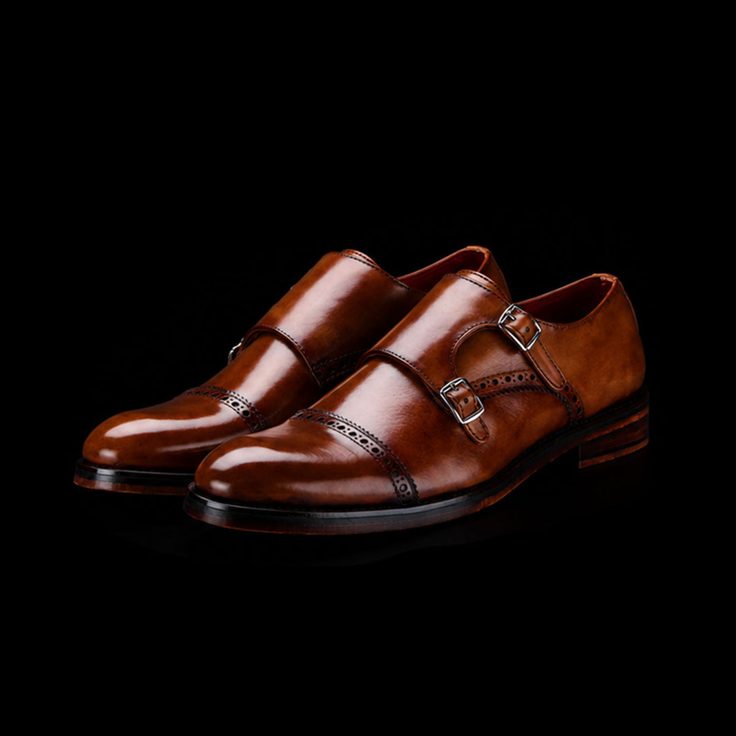 Captoe Sole Monk Strap Brown