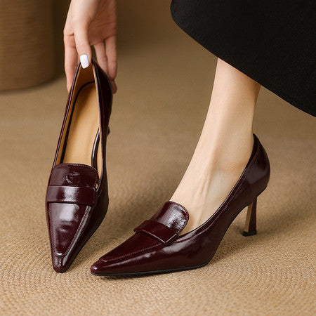 Women’s Genuine Leather Pointed-Toe Stiletto Pumps