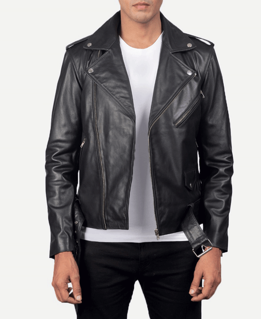 Allaric Alley Black Leather Biker Jacket