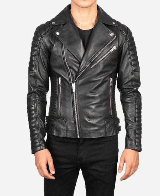 Armand Black Leather Biker Jacket