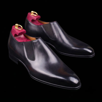 The Skiver – Black Calf Leather Demi Chelsea | Leather Shoe