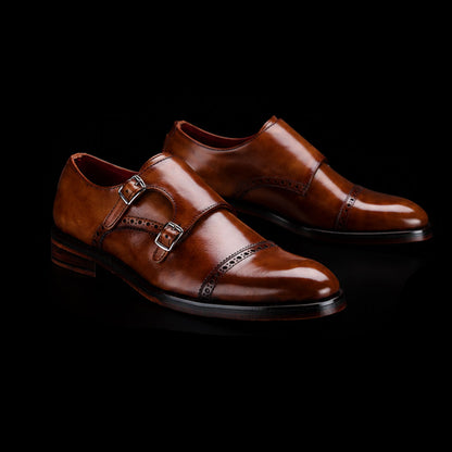 Captoe Sole Monk Strap Brown