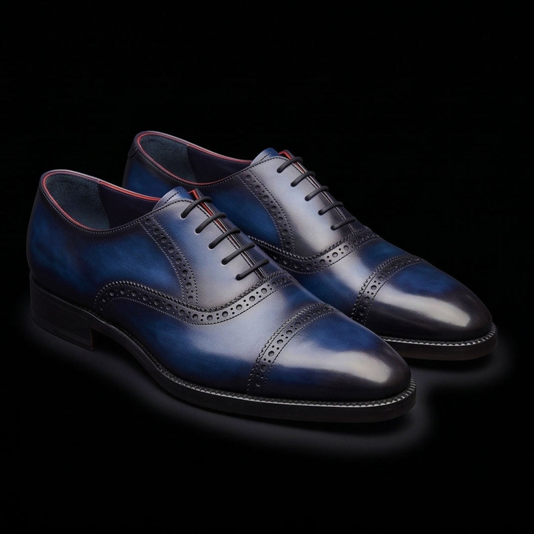 Classic Captoe Oxford Navy Blue
