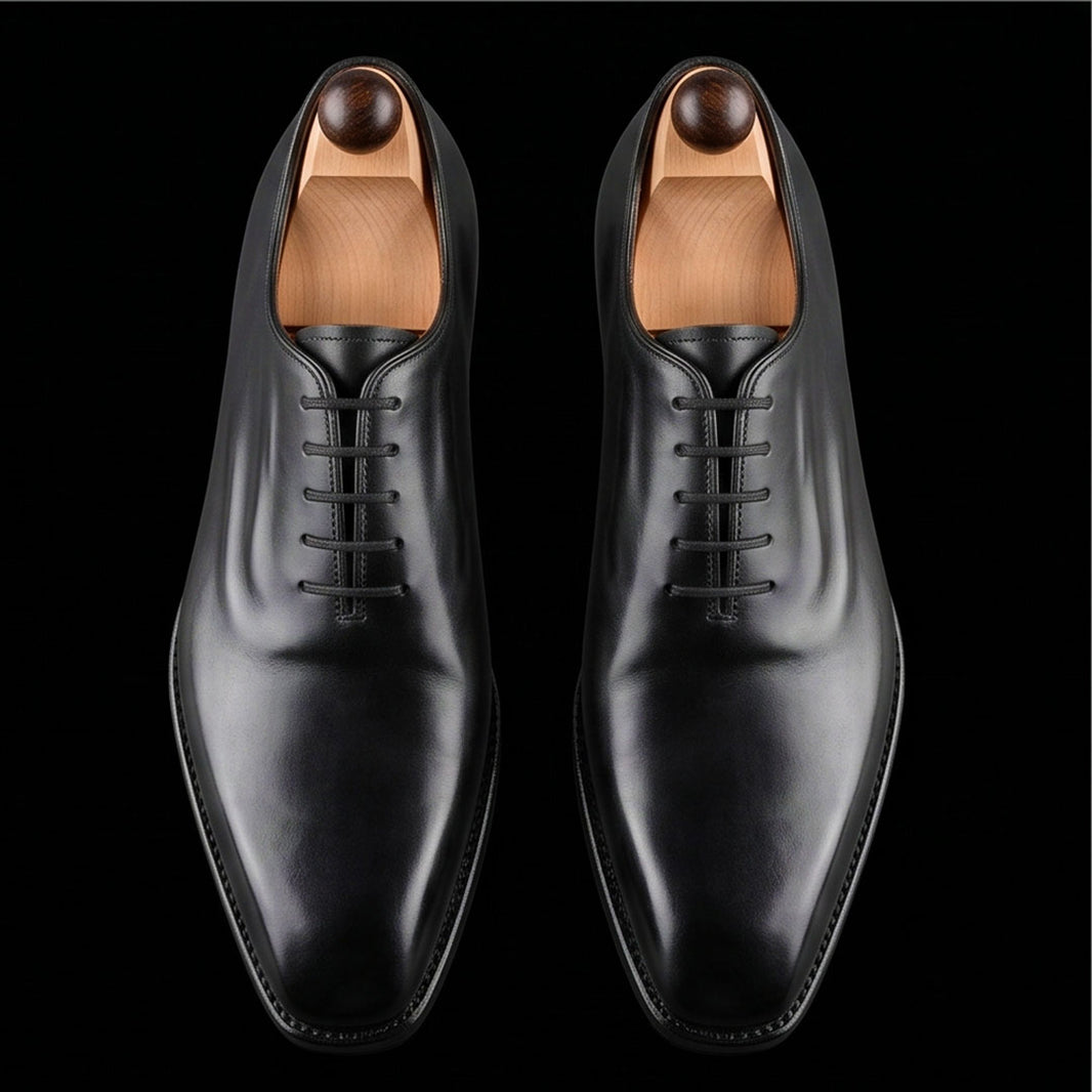 Handmade Men's Black Leather Formal Shoes