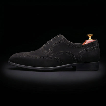 The Divider – Black Suede Wingtip Oxford | Leather Shoe