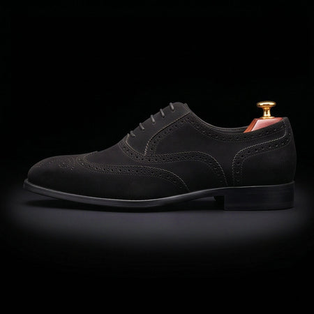 The Divider – Black Suede Wingtip Oxford | Leather Shoe
