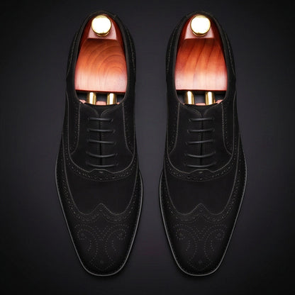 The Divider – Black Suede Wingtip Oxford | Leather Shoe