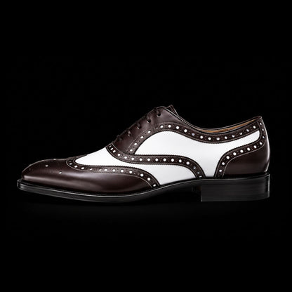 The Tanbark – Brown & White Wingtip Brogue | Leather Shoe
