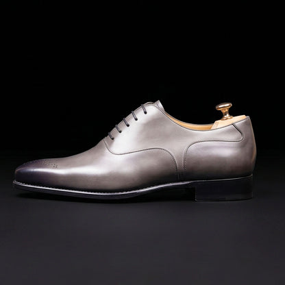 The Counter – Grey Patina Cap Toe Oxford | Leather Shoe