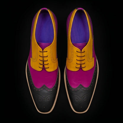The Catechu – Tri-Tone Wingtip Brogue Oxford | Leather Shoe