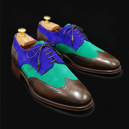 The Blake – Tri-Tone Suede Wingtip Oxford | Leather Shoe