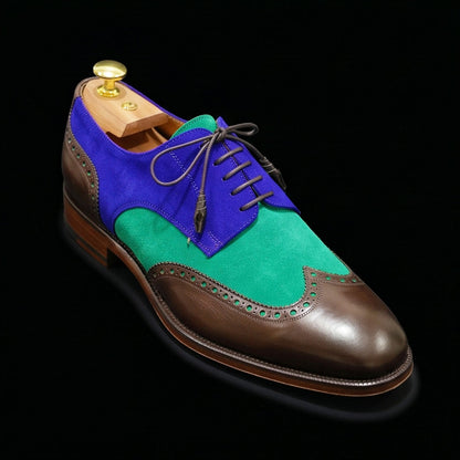 The Blake – Tri-Tone Suede Wingtip Oxford | Leather Shoe