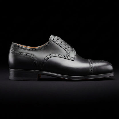 Men's Black Leather Handmade Oxford Shoes