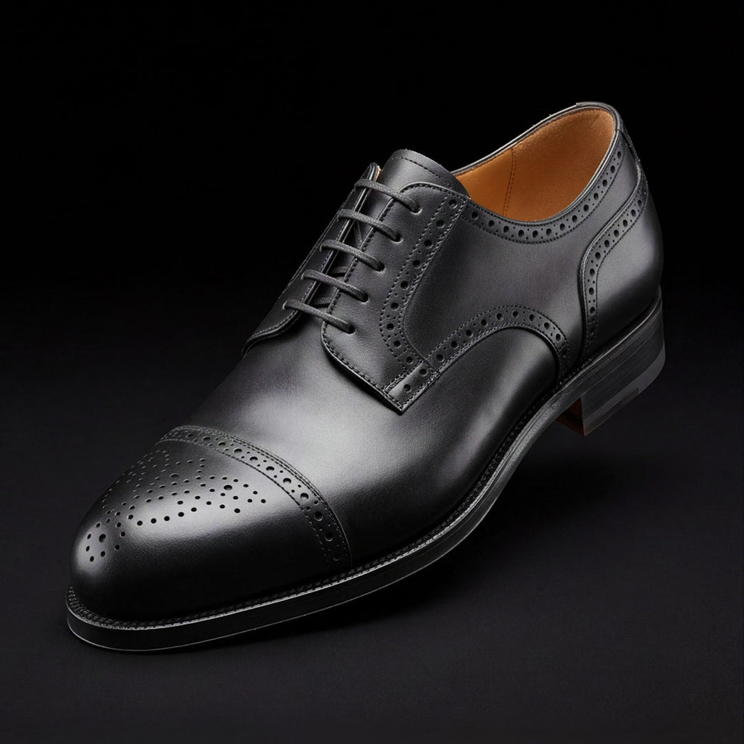 Men's Black Leather Handmade Oxford Shoes