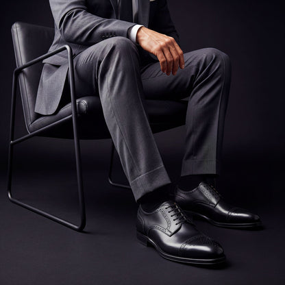 Men's Black Leather Handmade Oxford Shoes