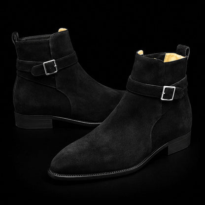 Men's Black Suede Leather Jodhpur Boots
