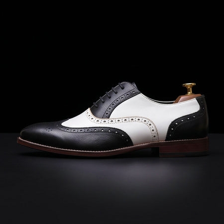 The Lecce – Black & White Wingtip Spectator | Leather Shoe