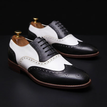 The Lecce – Black & White Wingtip Spectator | Leather Shoe