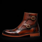 The Tanner – Brown Patina Calf Leather Ankle Boots