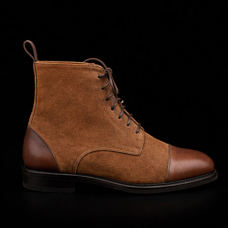 Men's Brown Suede Leather Ankle High Boots
