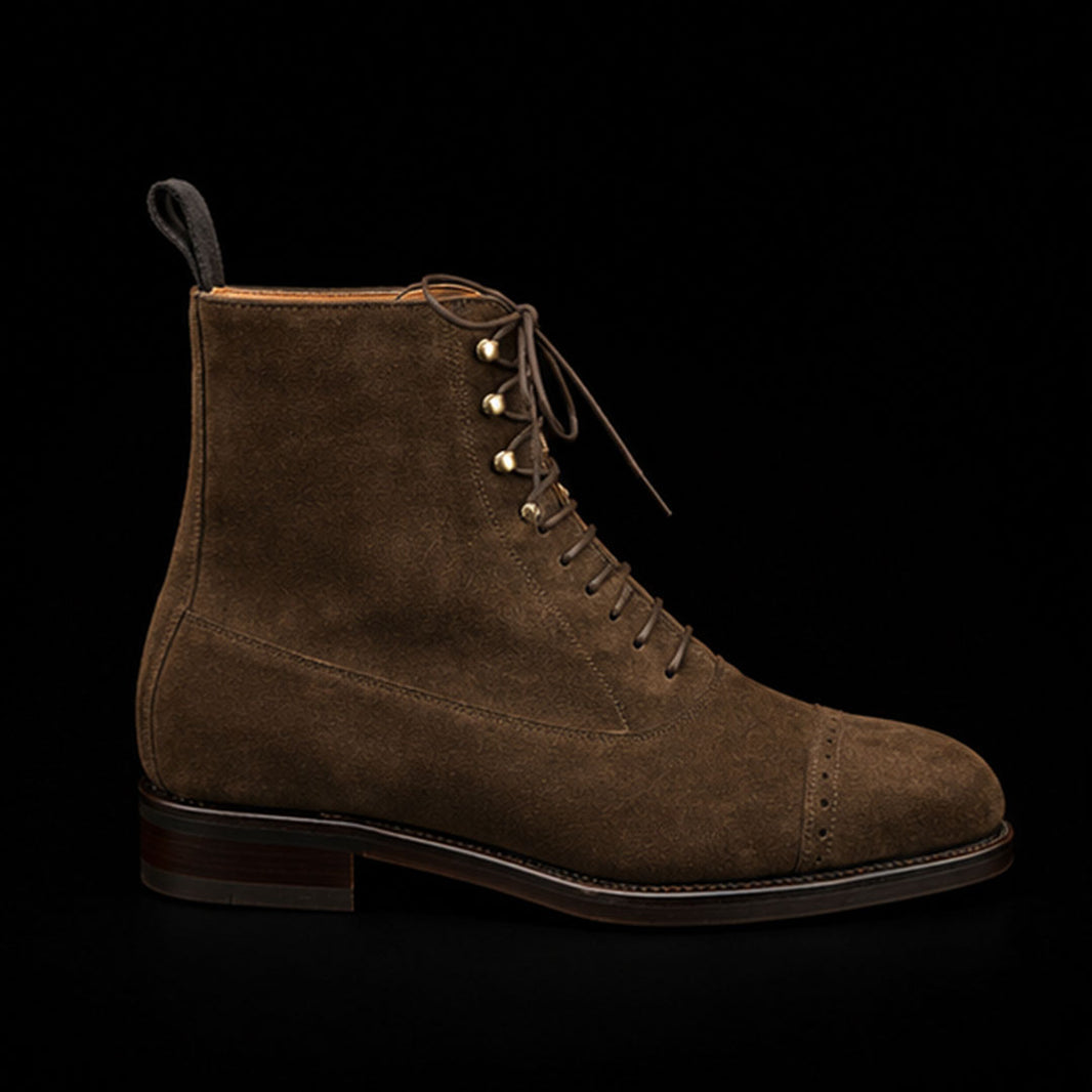 Men's Brown Suede Leather Ankle High Dress Boots
