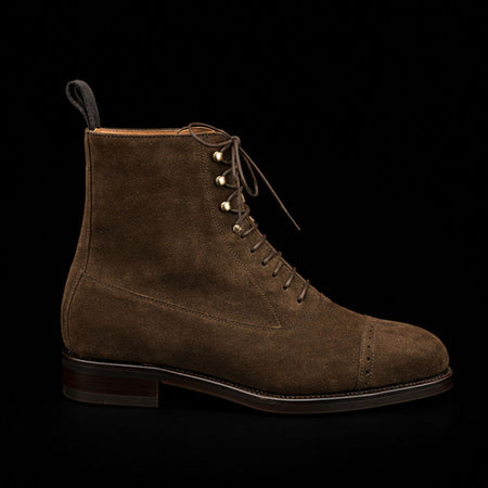 Men's Brown Suede Leather Ankle High Dress Boots