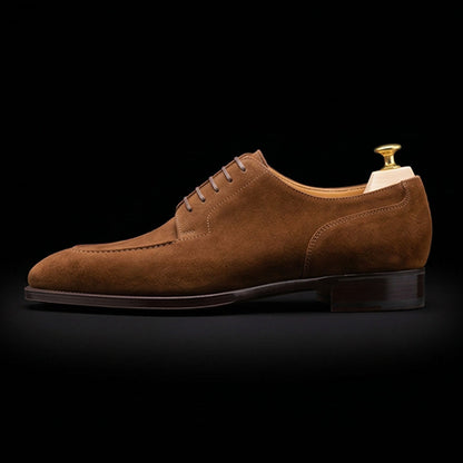 Men's Brown Suede Slip Toe Formal Dress Shoes