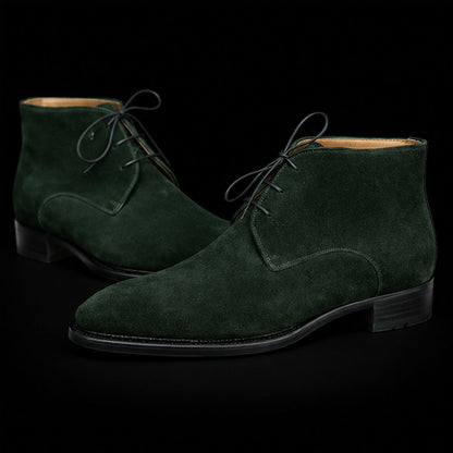 Men's Forest Green Suede Leather Chukka Boots