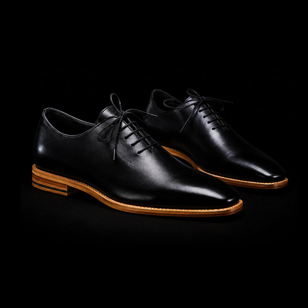 Men's Genuine Black Leather Formal Shoes