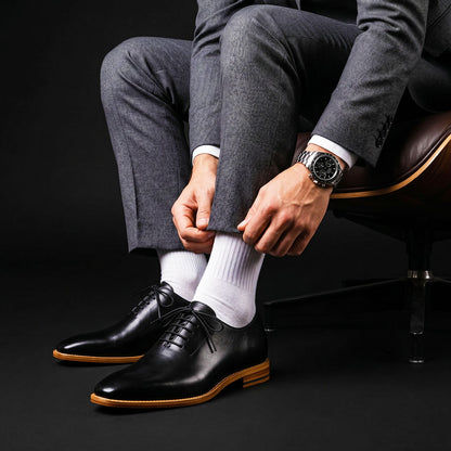 Men's Genuine Black Leather Formal Shoes