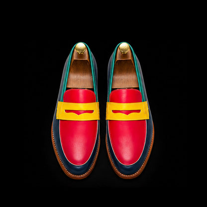 Men's Multi Color Leather Penny Loafers