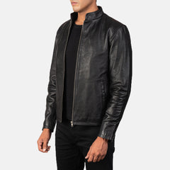 Alex Black Leather Biker Jacket