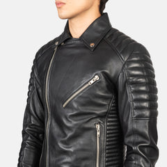 Armand Black Leather Biker Jacket