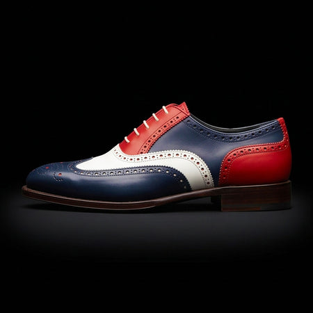 The Earl – Tri-Tone Genuine Leather Wingtip Oxford | Leather Shoe