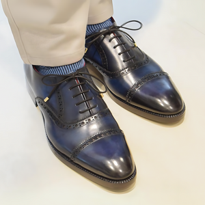 Classic Captoe Oxford Navy Blue