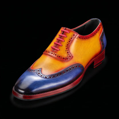 Wingtip Brogue Oxford Tan & Navy