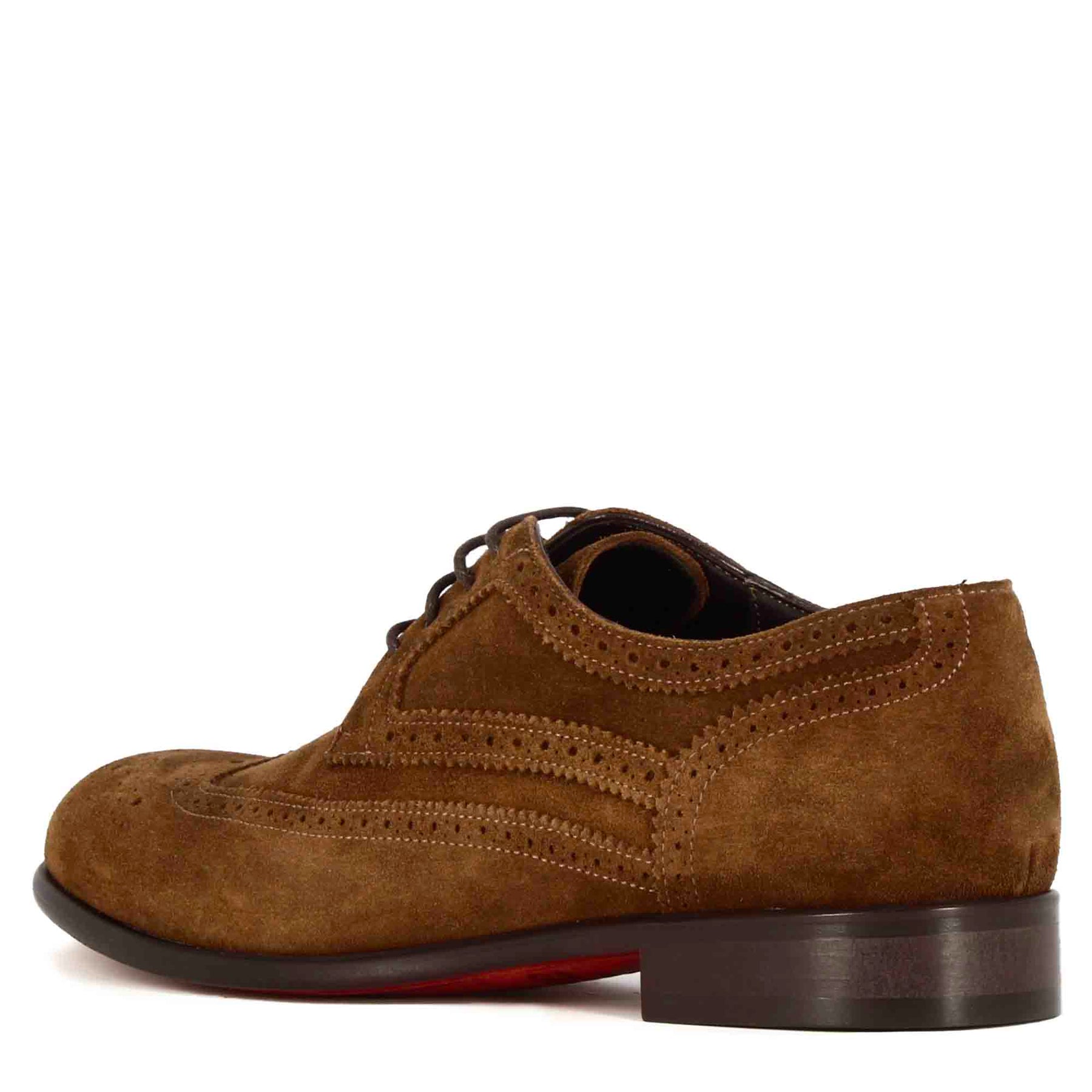 Elegant brown suede derby for men