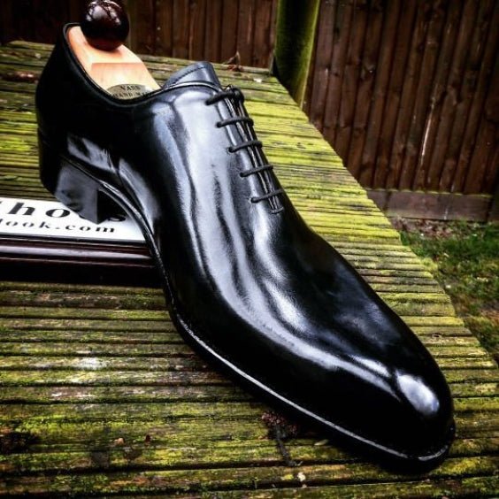Handmade Men's Black Leather Formal Shoes - LEATHERSHOE