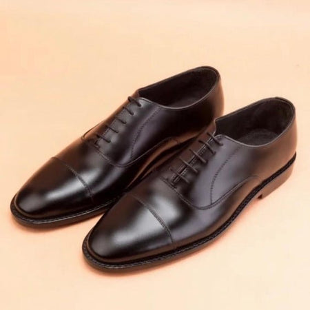 Men's Black Leather Formal Oxford Shoes - LEATHERSHOE