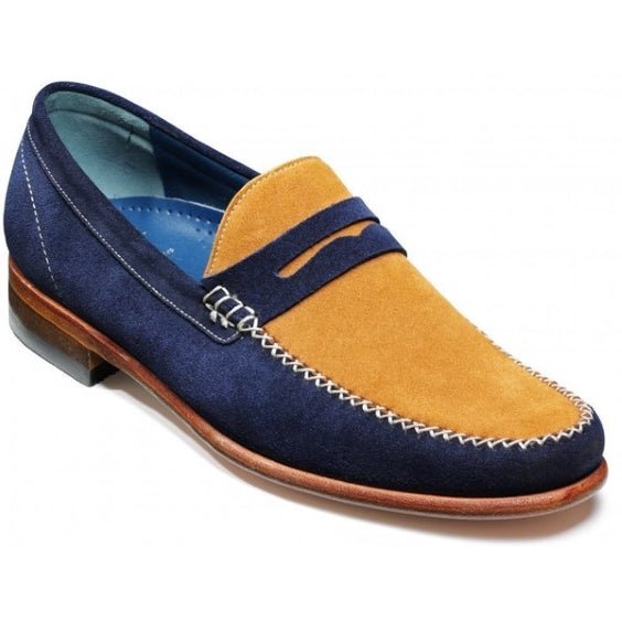 Men's Multi Color Pure Suede Penny Loafers - LEATHERSHOE