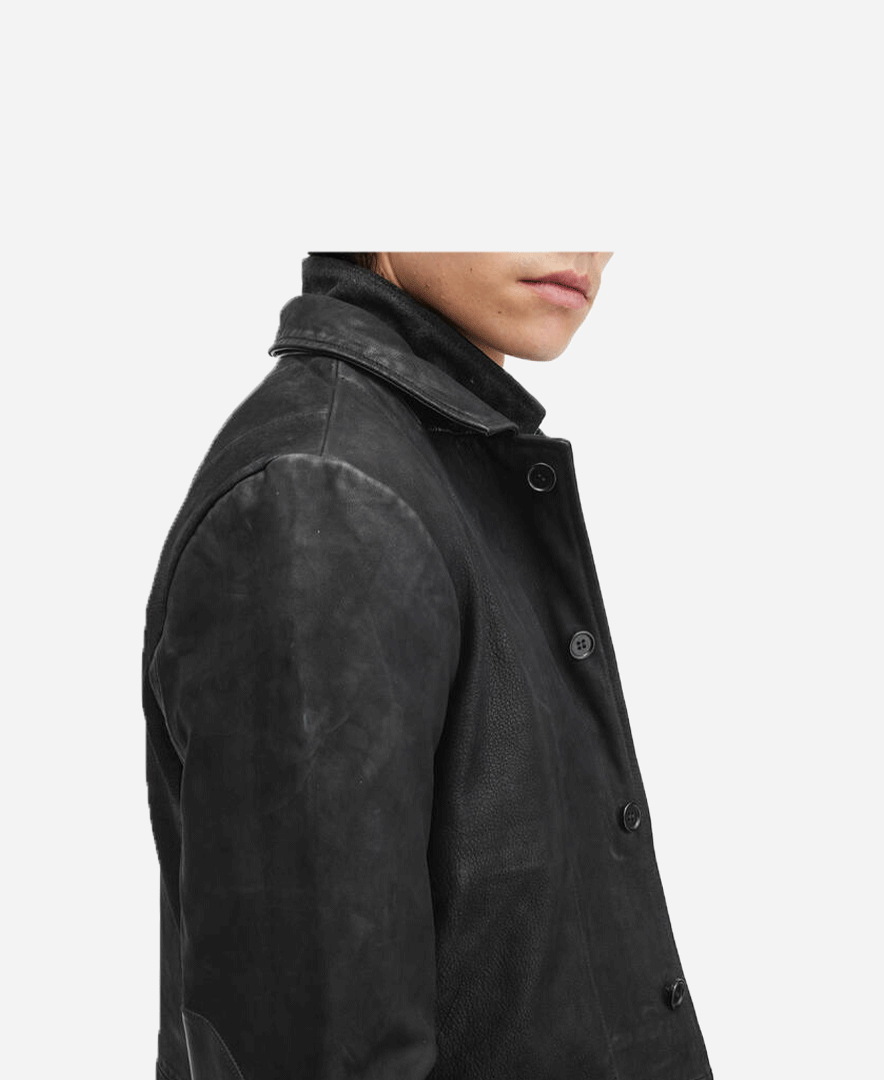 Survey Double Layered Leather Blazer - LEATHERSHOE