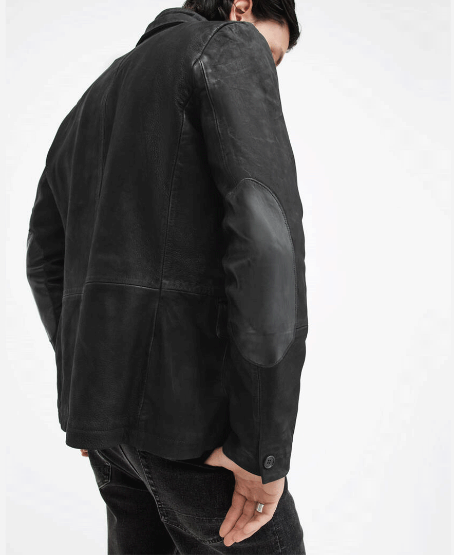 Survey Double Layered Leather Blazer - LEATHERSHOE