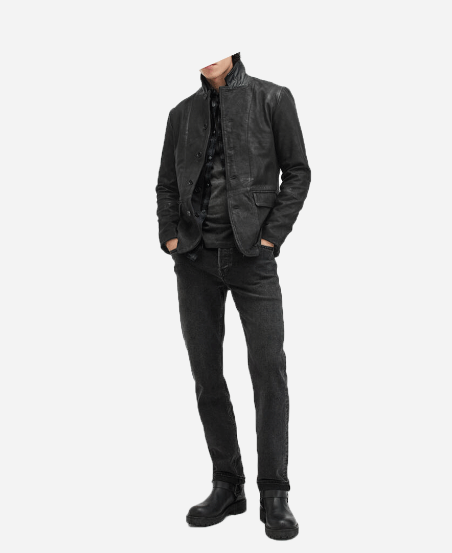Survey Double Layered Leather Blazer - LEATHERSHOE